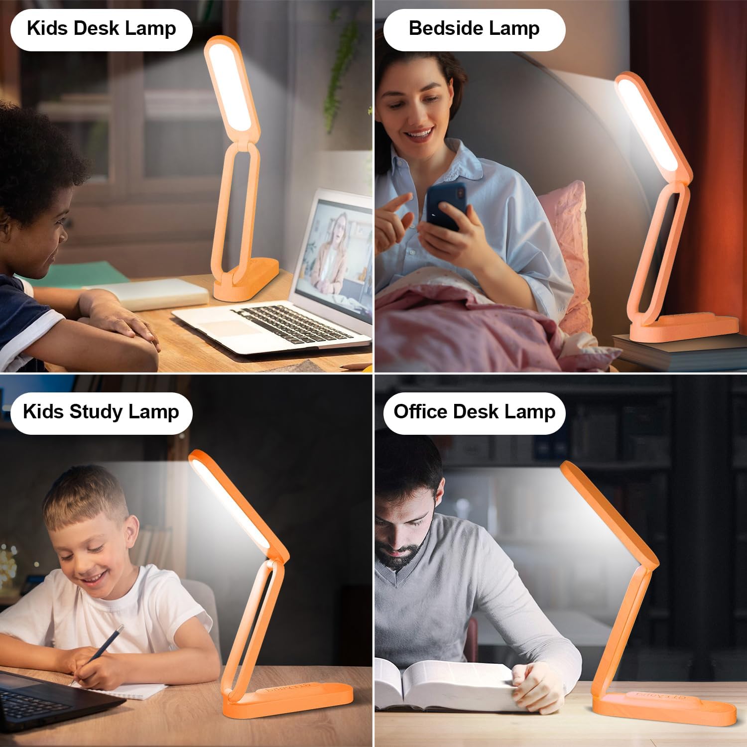 LED Desk Lamp for Office Home & Battery Operated Lamp Rechargeable Lamp Foldable & Portable Light, LED Desk Light Strip, 3 Brightness Dimmable Small Desk Lamp Wireless Reading Lamp