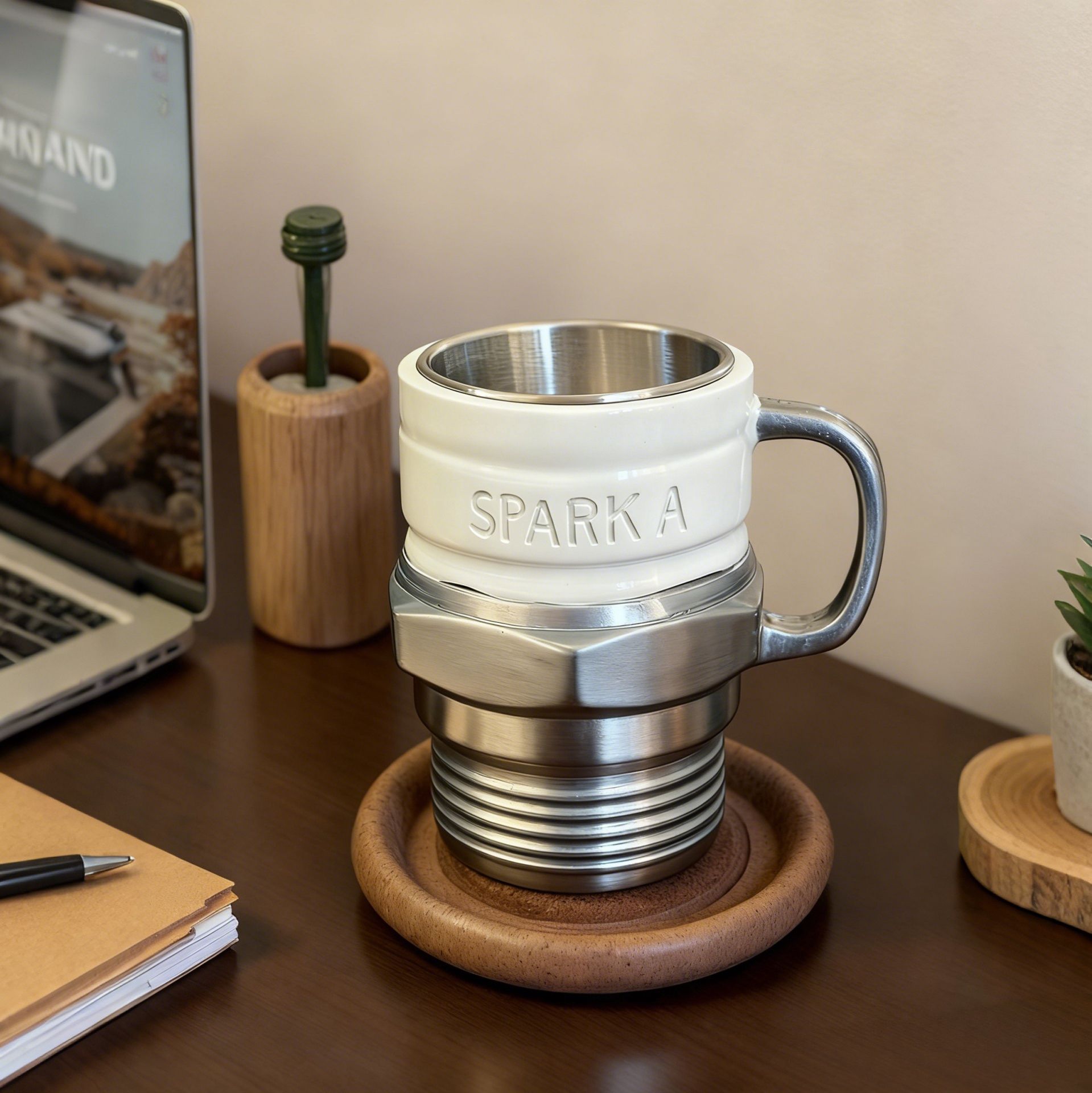 Spark Plug Mug - Home and Office Desktop Mechanical Style Resin Craft Ornament