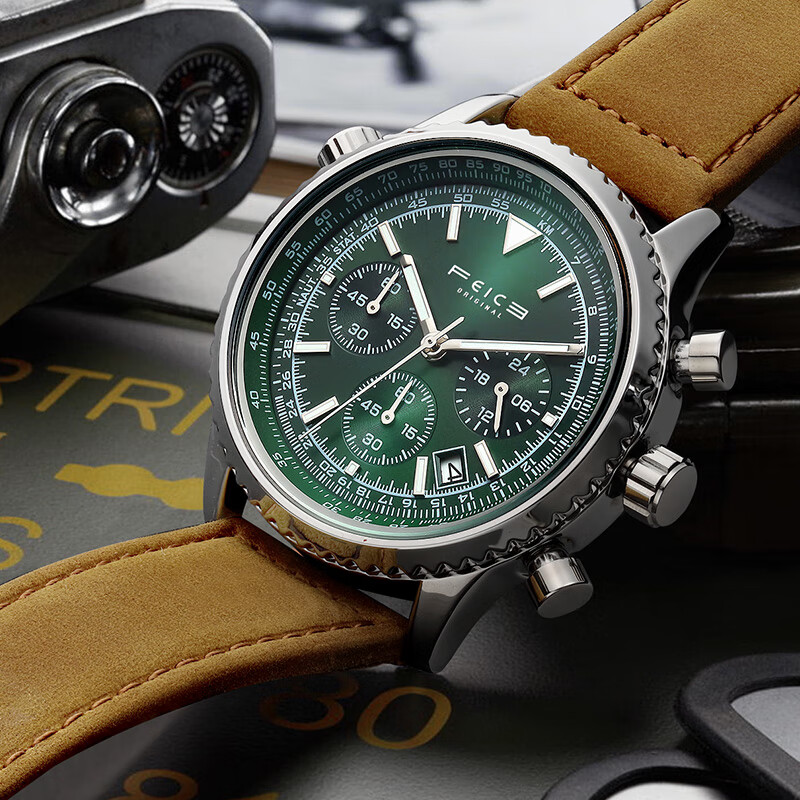 FEICE FK812 Mens Watches Multifunction Chronograph Waterproof Date Ana