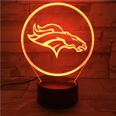 DENVER BRONCOS 3D LED LIGHT LAMP