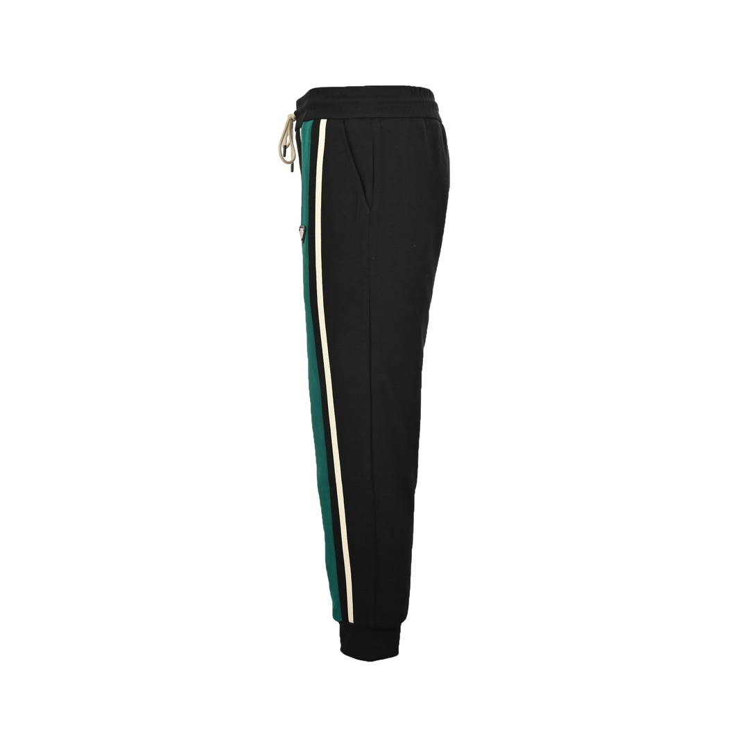 Prada 24Fw triangle logo green webbing patchwork suit trousers