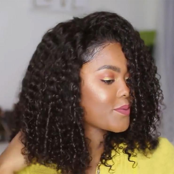 Luna A10 Spiral Shoulder Length Curly Afro Bob Wig for African American