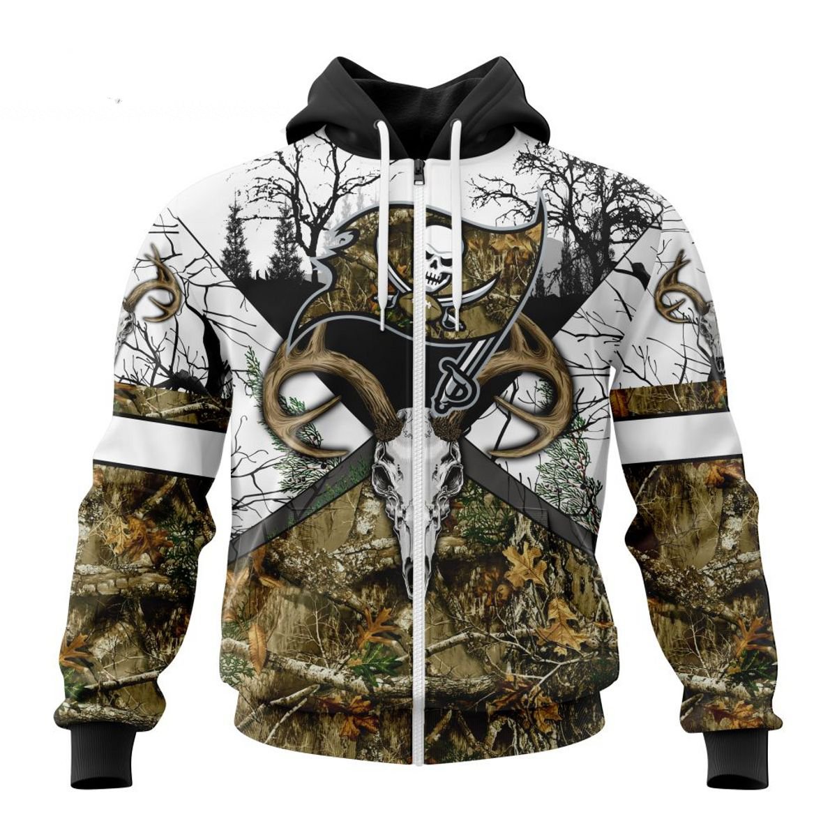 TAMPA BAY BUCCANEERS DEER SKULL AND FOREST 3D HOODIE