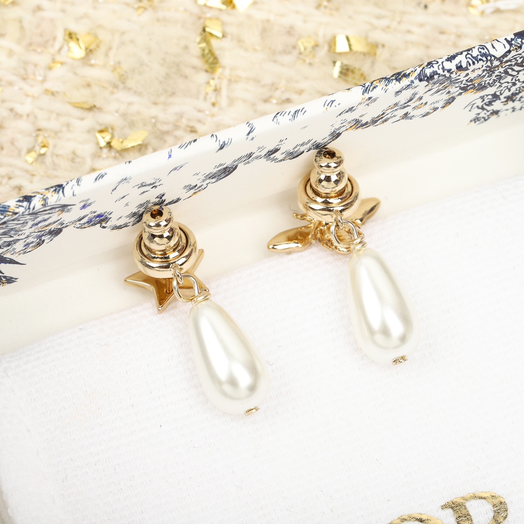 Dior Bee Letter Earrings