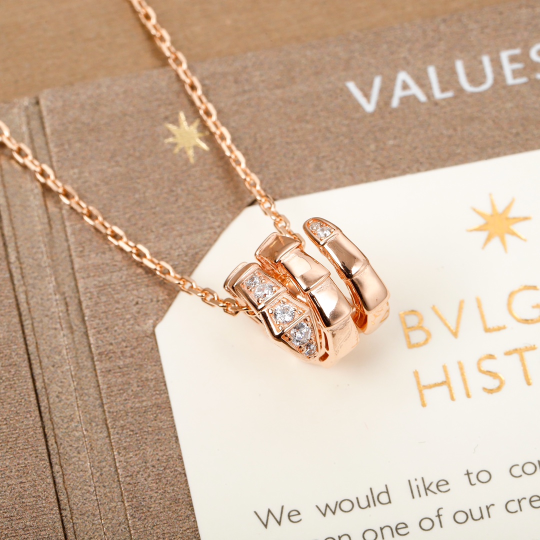 Bulgari Double Circle Diamond Snake Necklace
