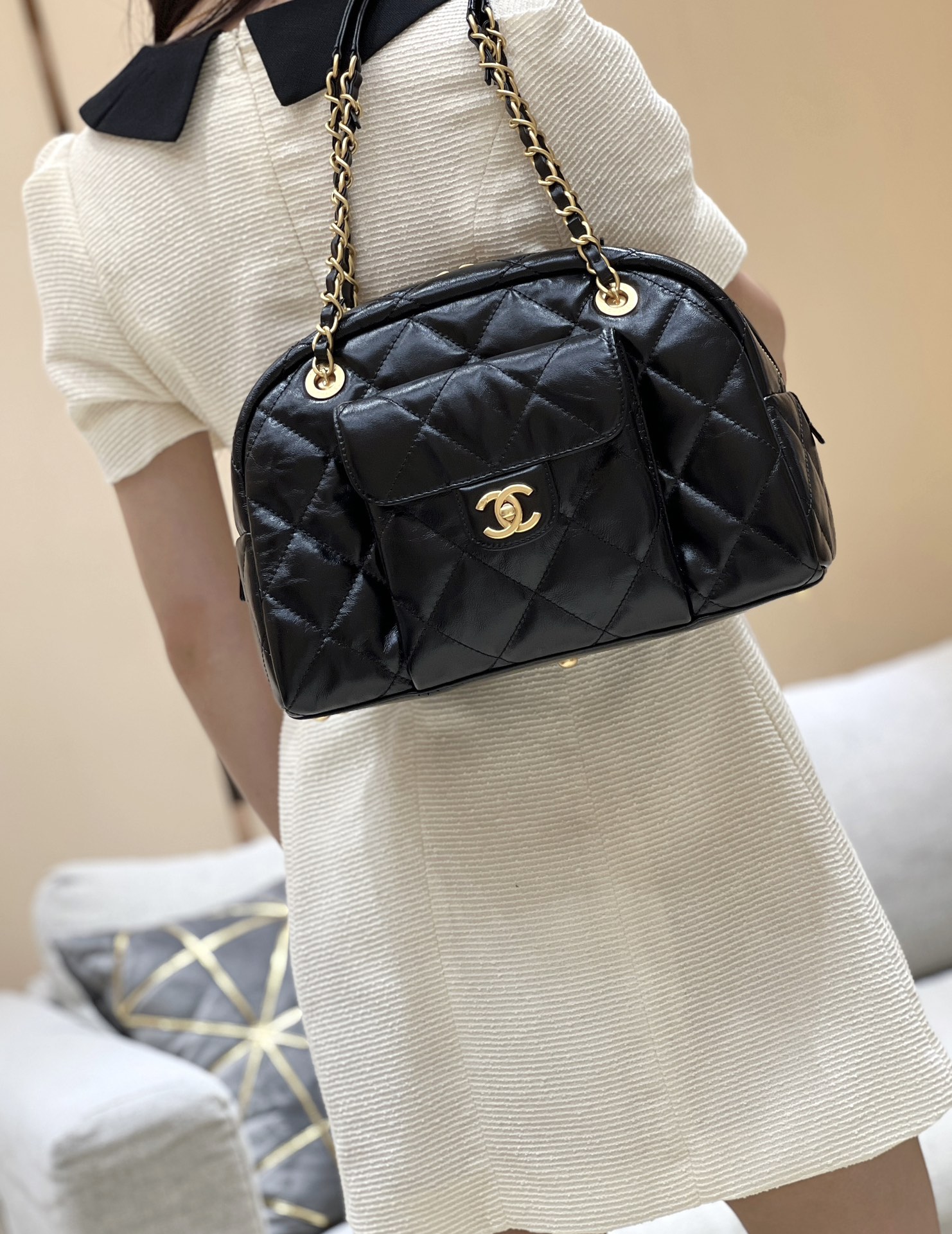 Chanel 24A Small Bowling Bag AS4905