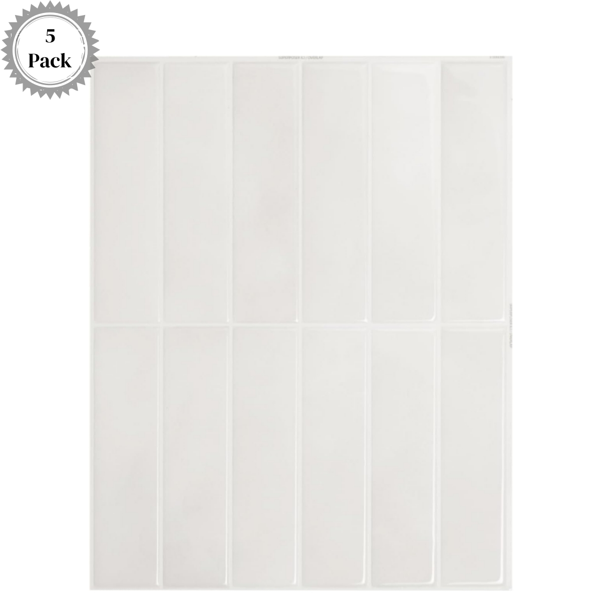 Set of 5 Pack 3D Adhesive Peel and Stick Tile Backsplash