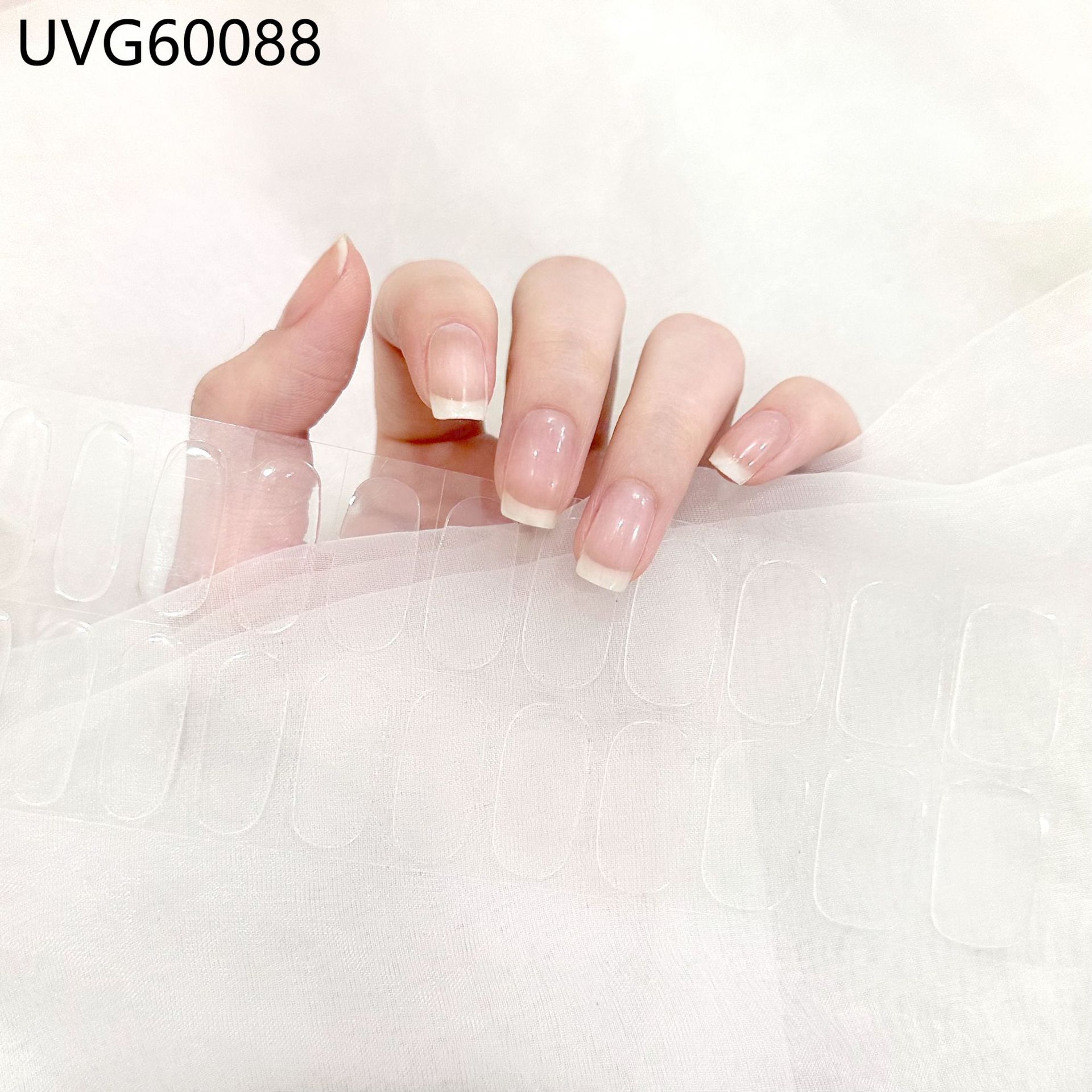 Semi Cured Gel Nail Strips, 22 pcs Nail Wraps, Glaze Gel Nail Stickers