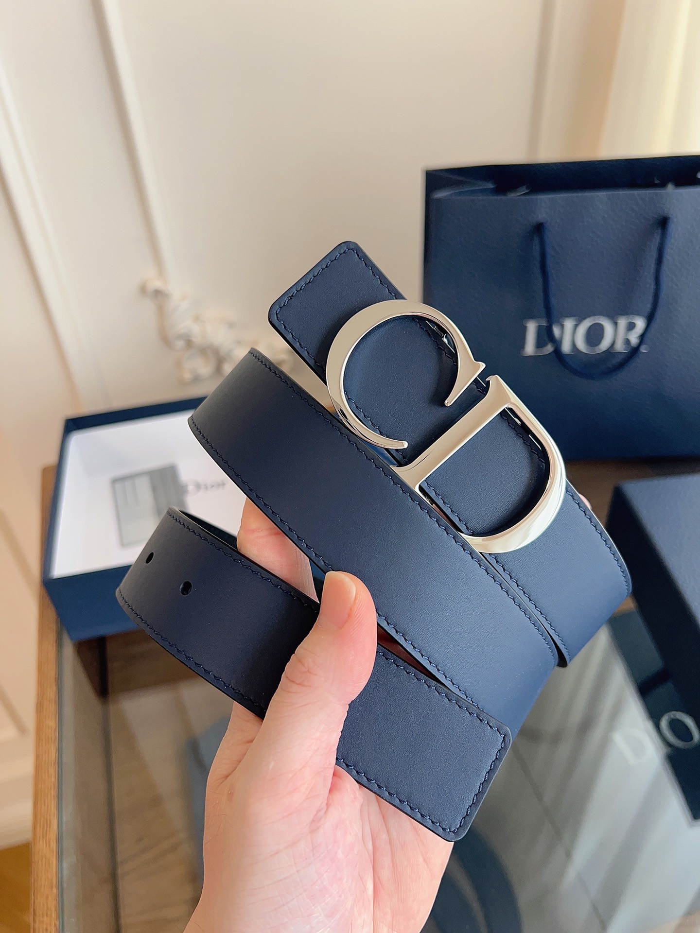 Dior CD buckle cowhide belt width 3.5CM