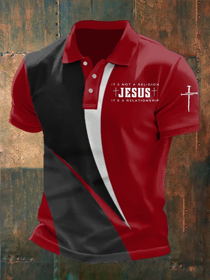 Men's  Made For More  Printed Button Design Polo Shirt