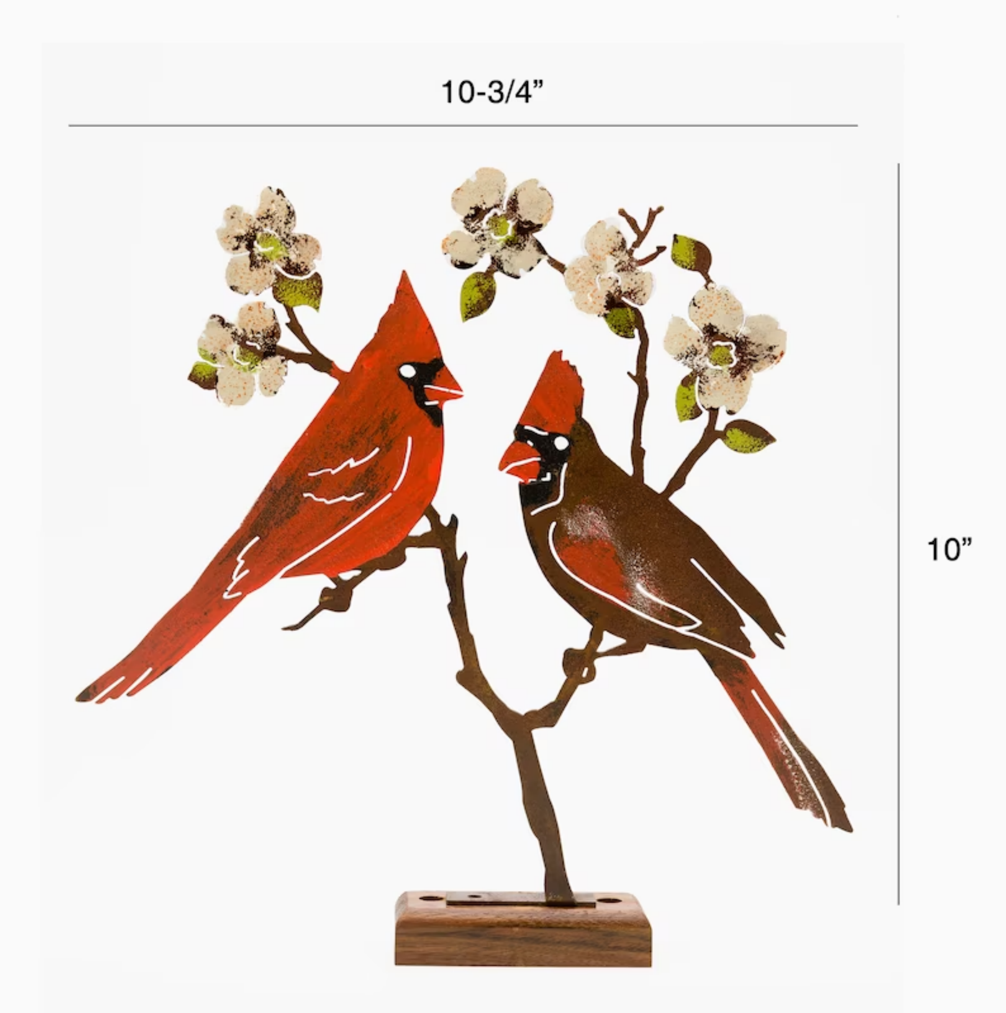 Hand painted metal bird metal garden art decoration on spring willow garden stake