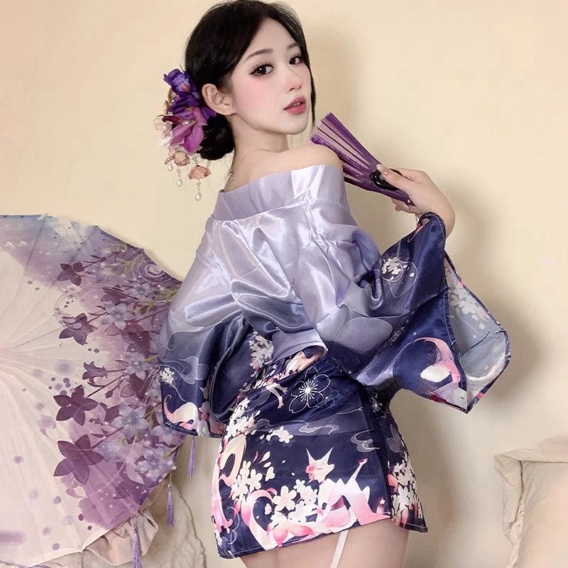 Vintage Flower Bow Kimono Lingerie