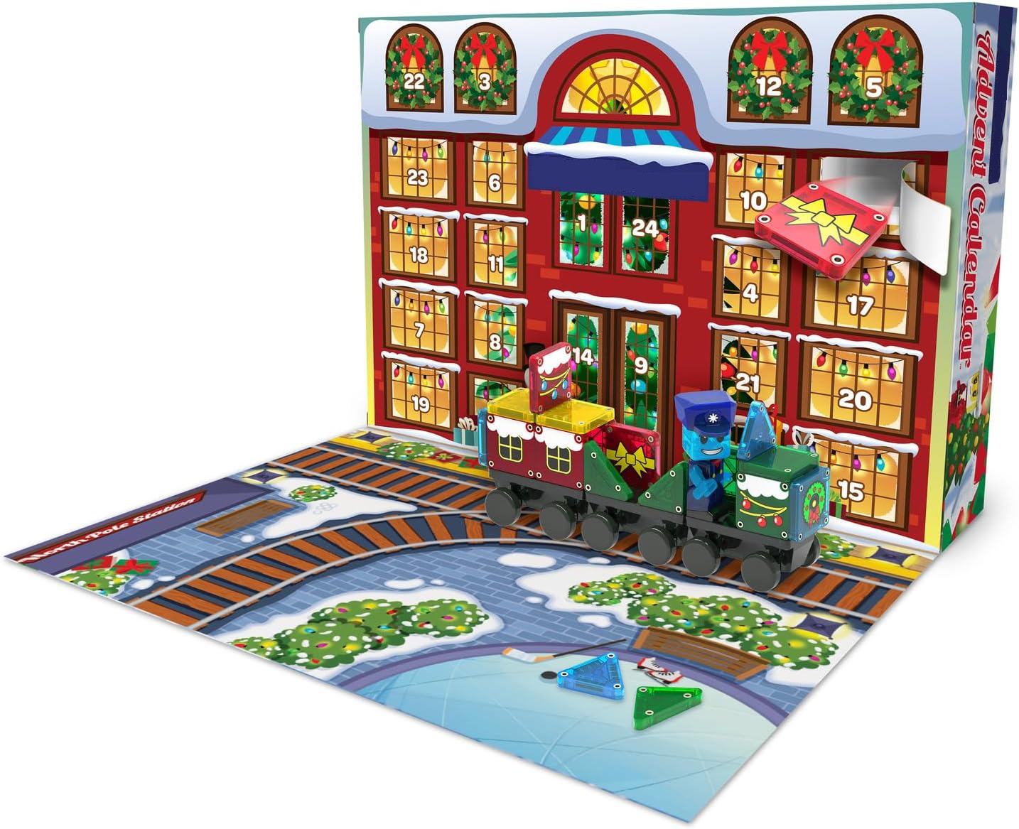 ✨Last Day 50% OFF✨MicroMAGS Advent Calendar 34-Piece Magnetic Construction Set