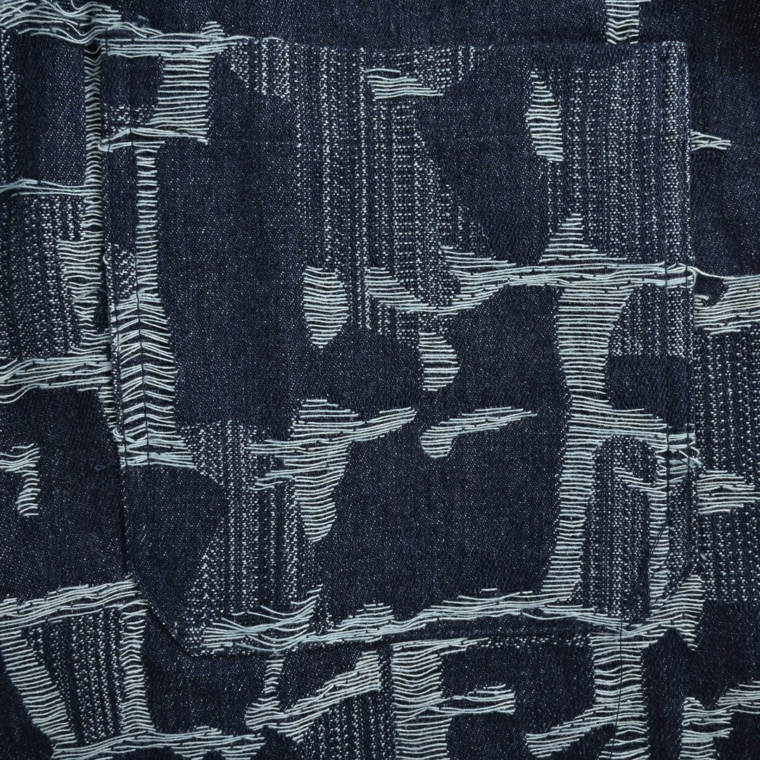 Fendi 24ss checkered FF linen fringe denim shorts