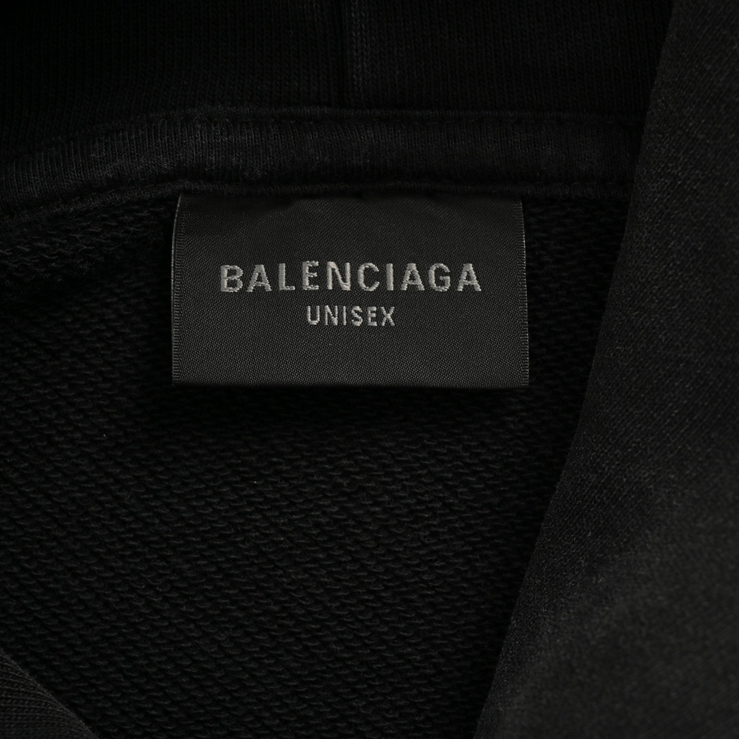 Balenciaga 24Fw Montaigne embroidered washed distressed hooded sweatshirt