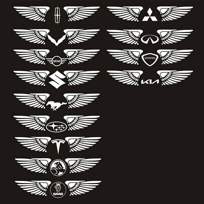 Creative Angel Wings Decorative Night reflective Car Logo Sticker