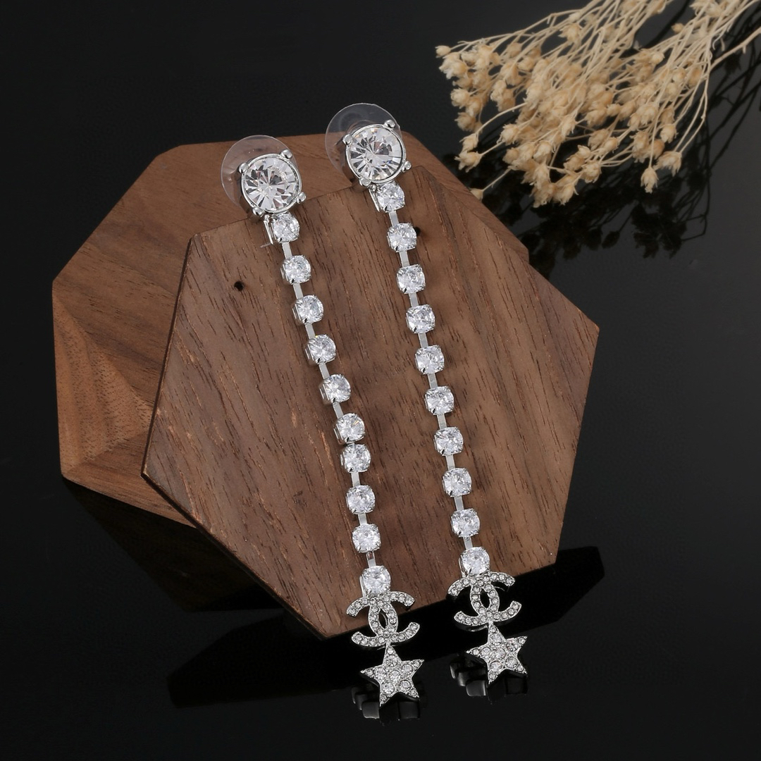 Chanel Star Long Earrings