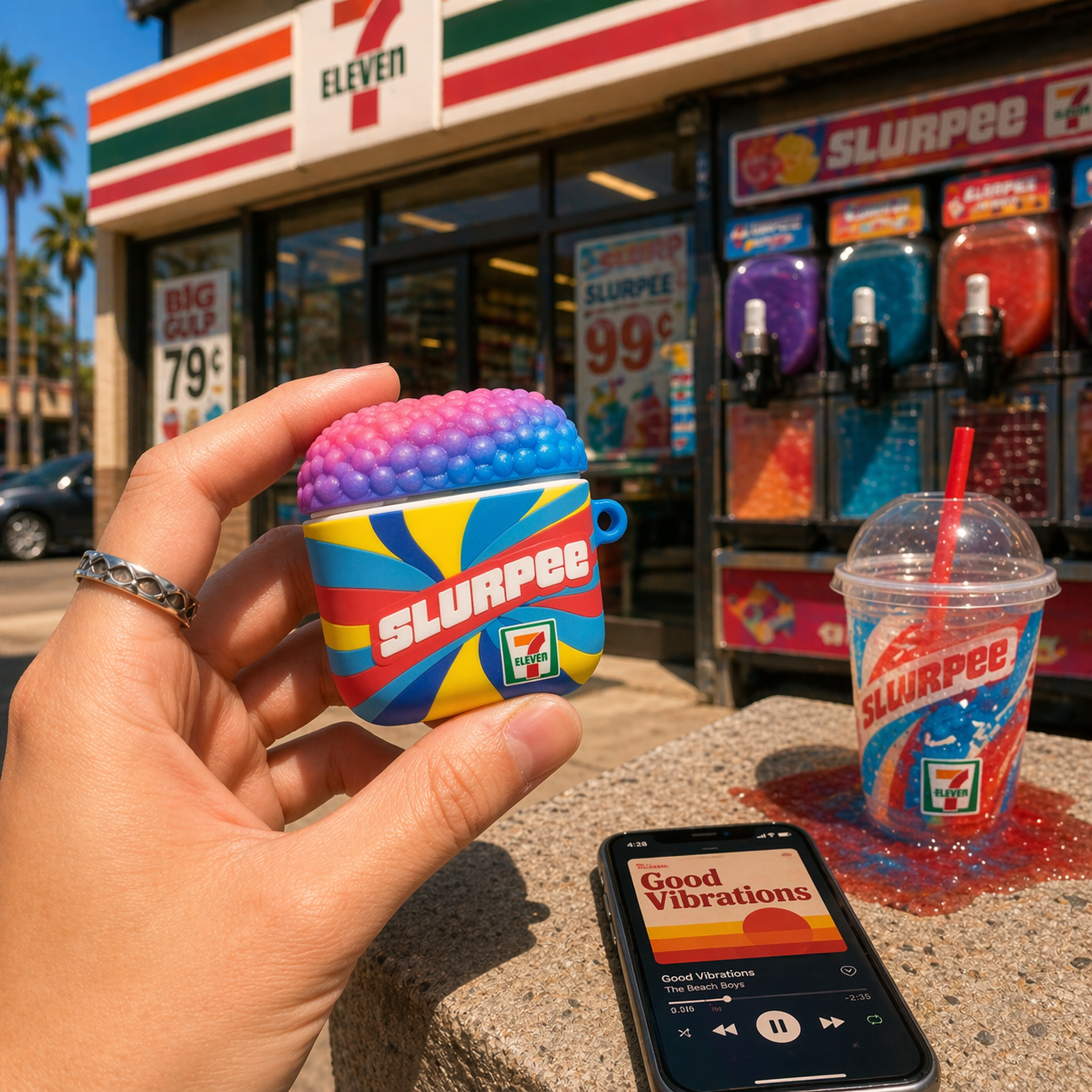 🔥7- Eleven Slurpee 60th Limited Edition 3D Bubble Top AirPods Case!