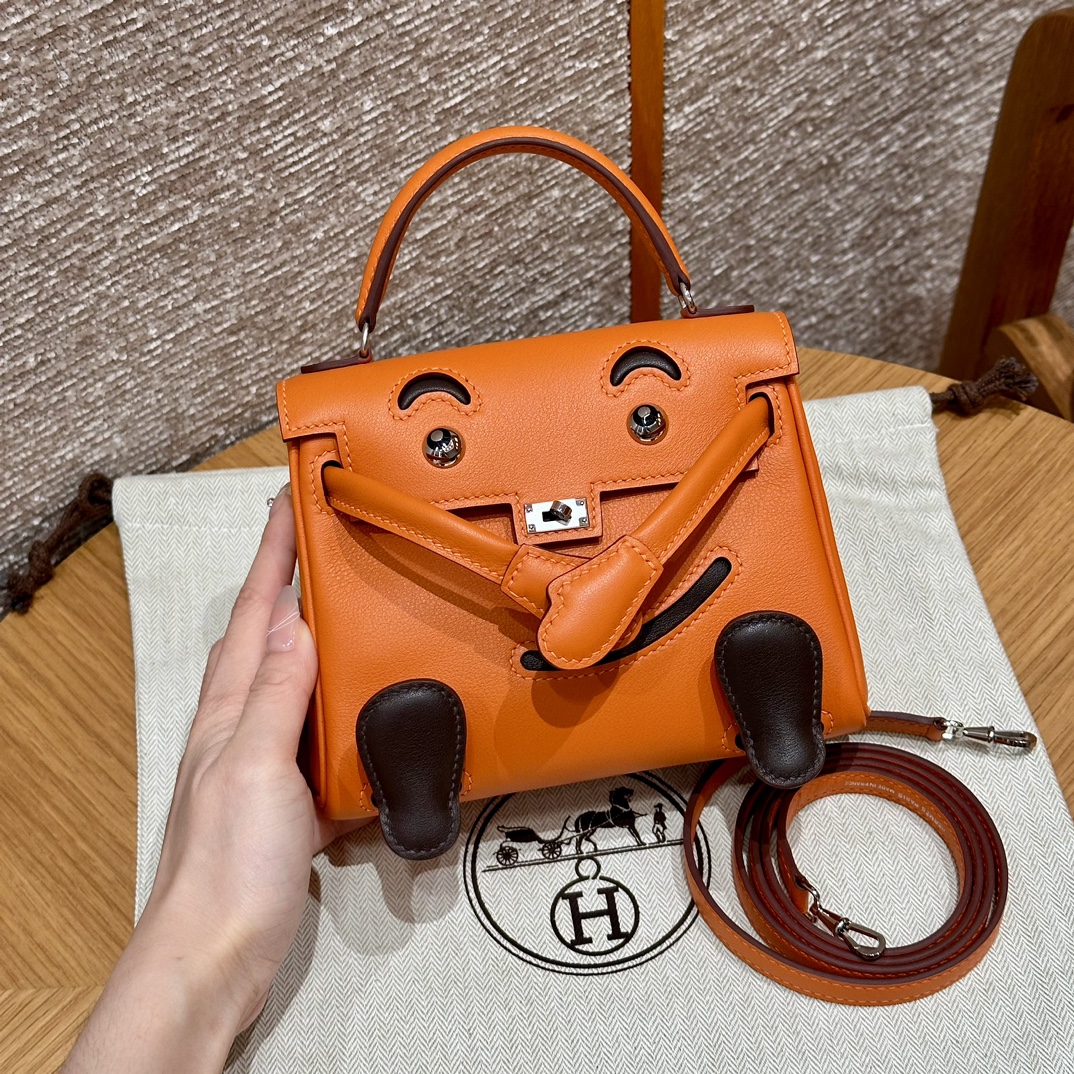 Hermes Kelly doll 93Orange (handmade to order)