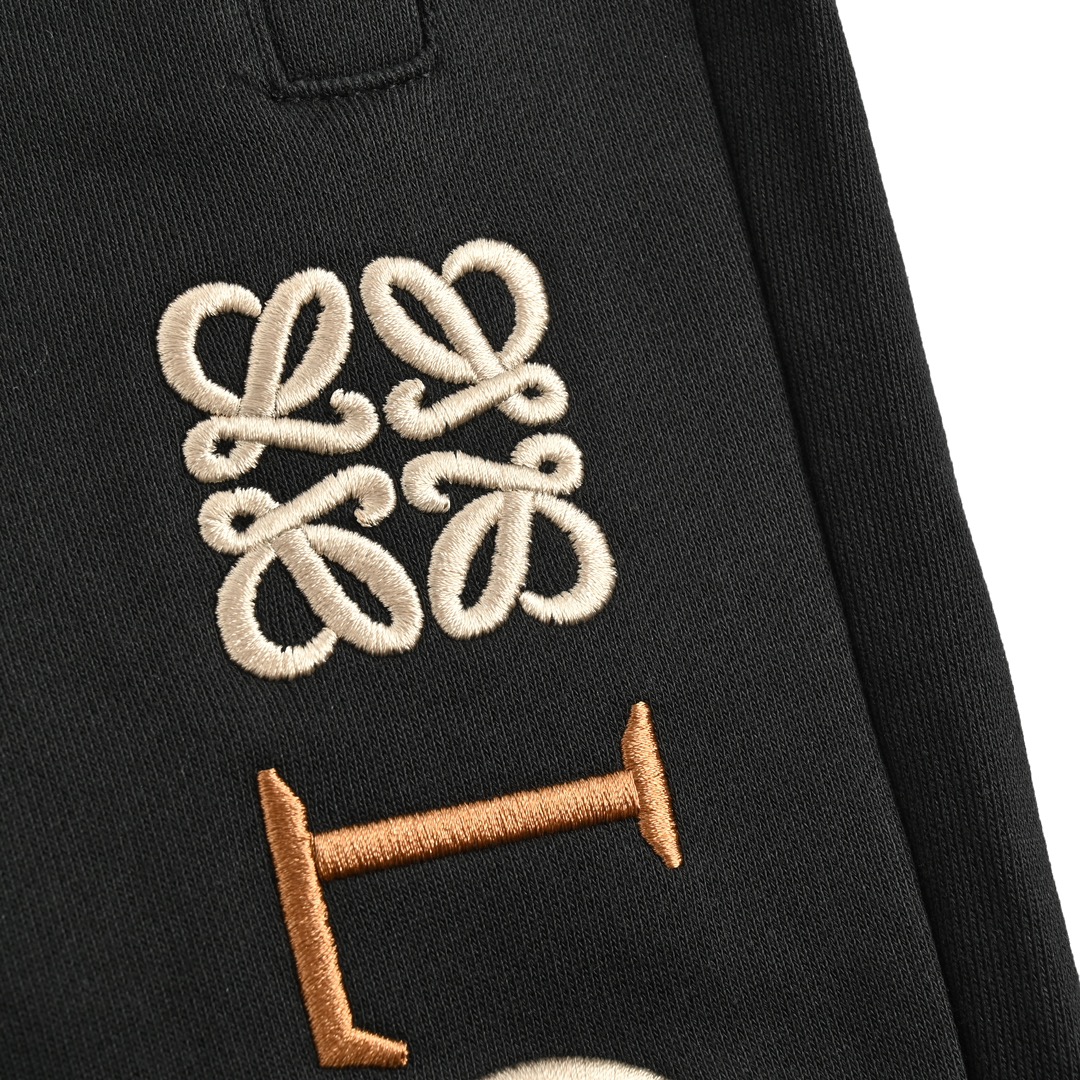 Loewe 23Fw embroidered colorblock logo trousers