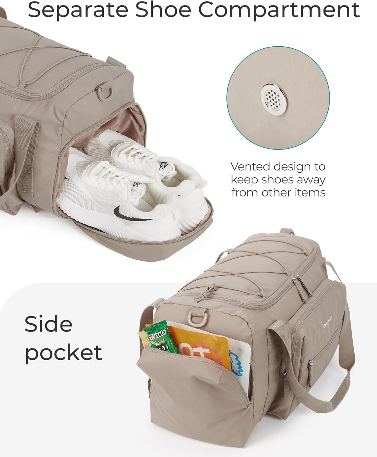 🔥ON SALE 59% OFF🔥4-IN-1 Water Resistant TSA Lightweight Duffle Bag with Shoe Compartment & Wet Pocket