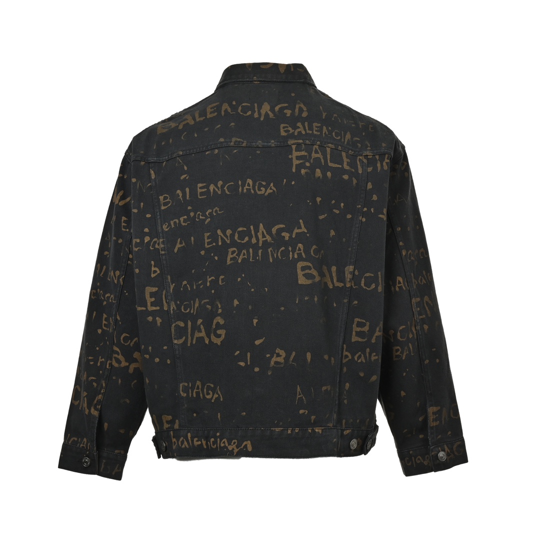 Balenciaga 24Fw color-printed all-over denim jacket