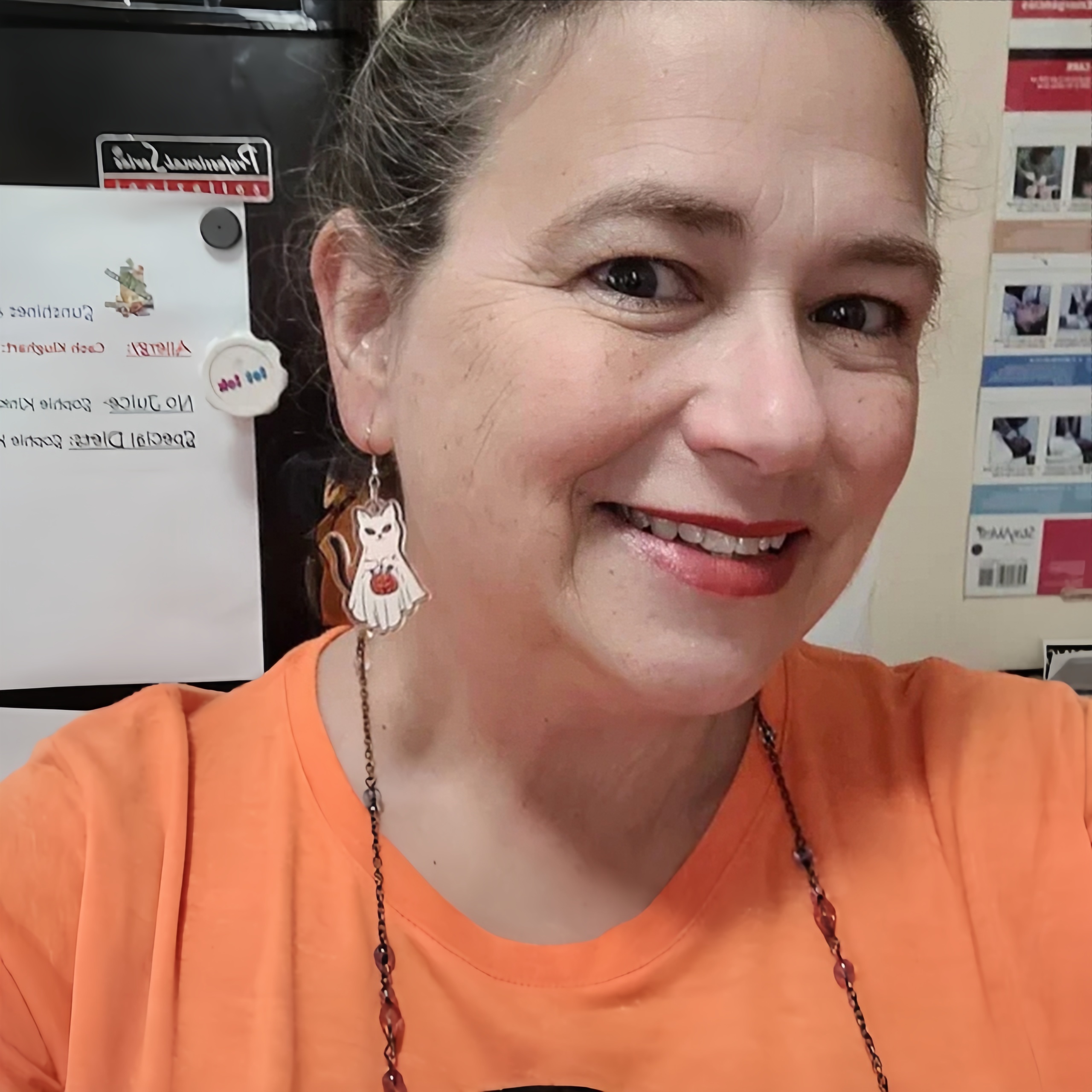 Spooky Novelty Ghost Cat Earrings
