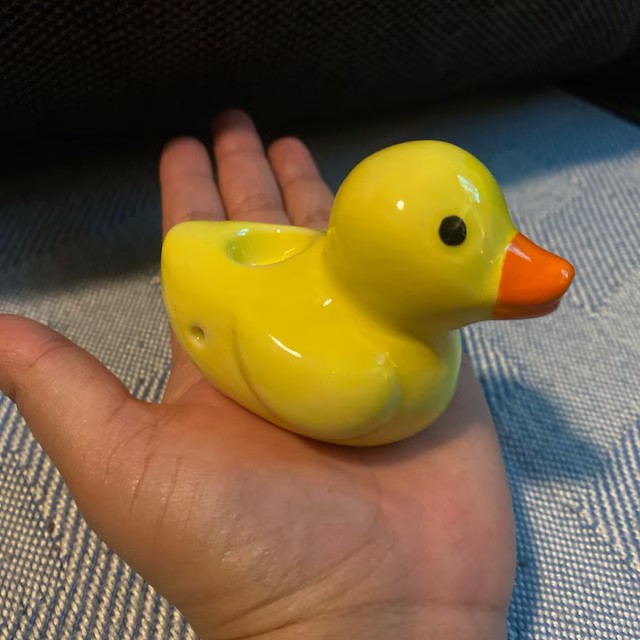 Small Ceramic Cute Rubber Ducky Smoking Bowl