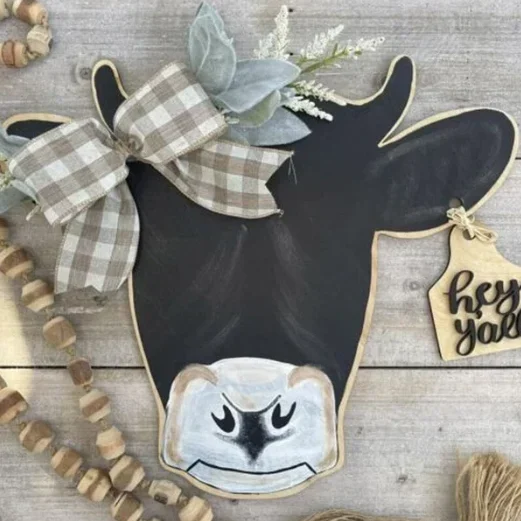 🔥[SAVE 50% OFF]-- Farmhouse Cow Head Welcome Wreath-BUY 2 FREE SHIPPING