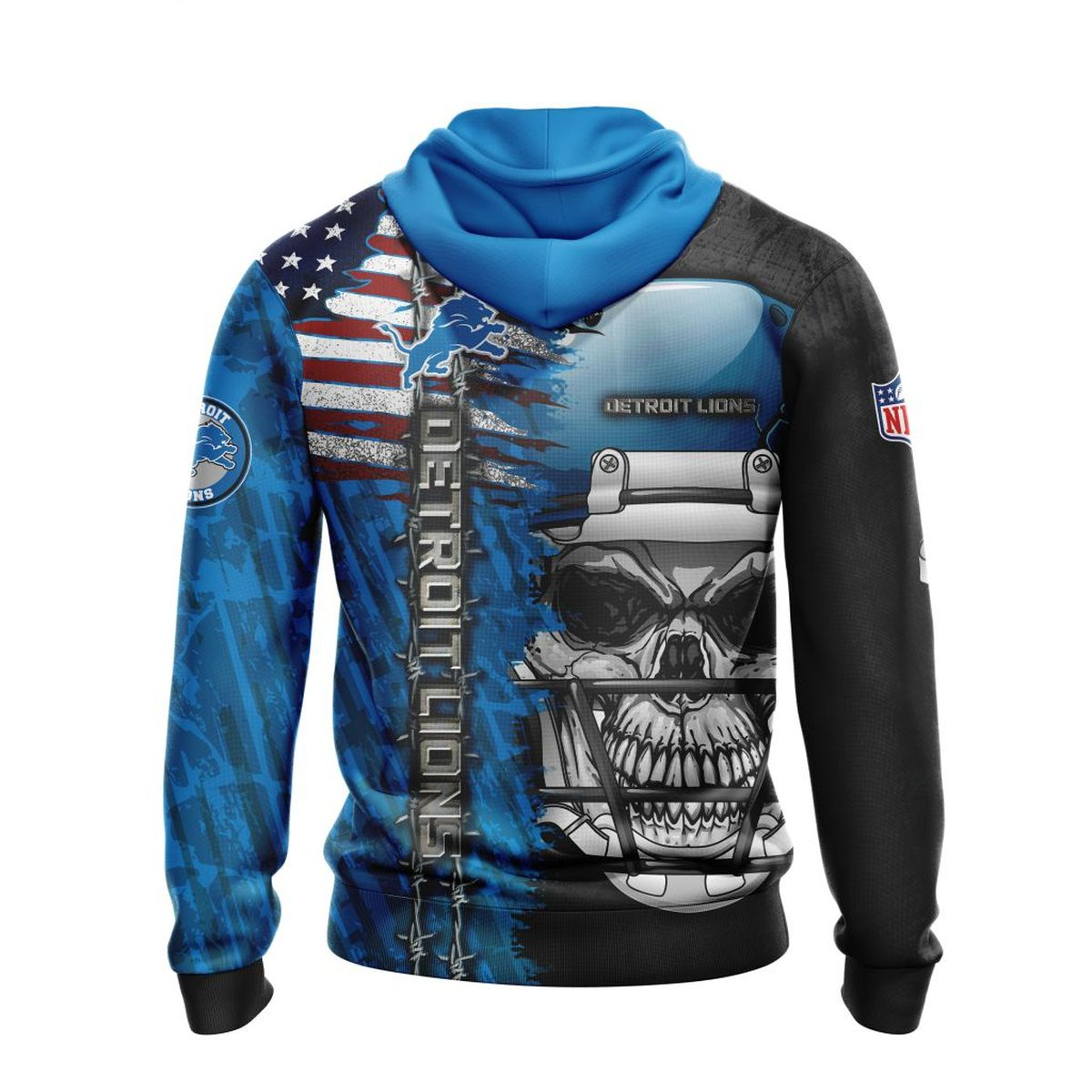 DETROIT LIONS 3D HOODIE SKULL0803