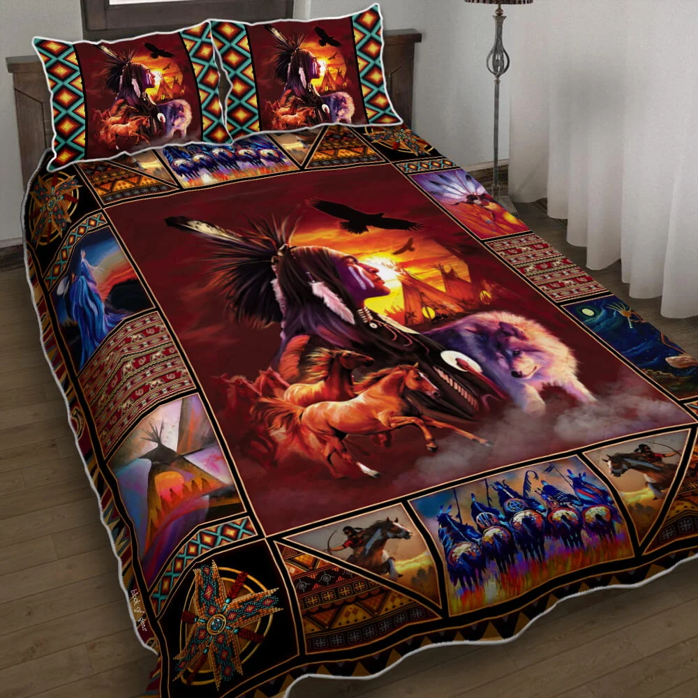 Beautiful Native American Quilt Bed Set