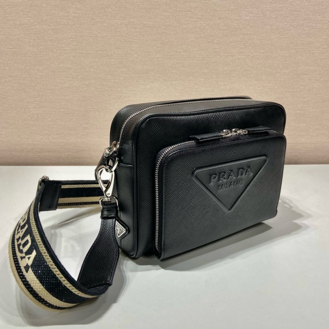 Prada Embroidered Ribbon Men's Crossbody Bag 2VH152