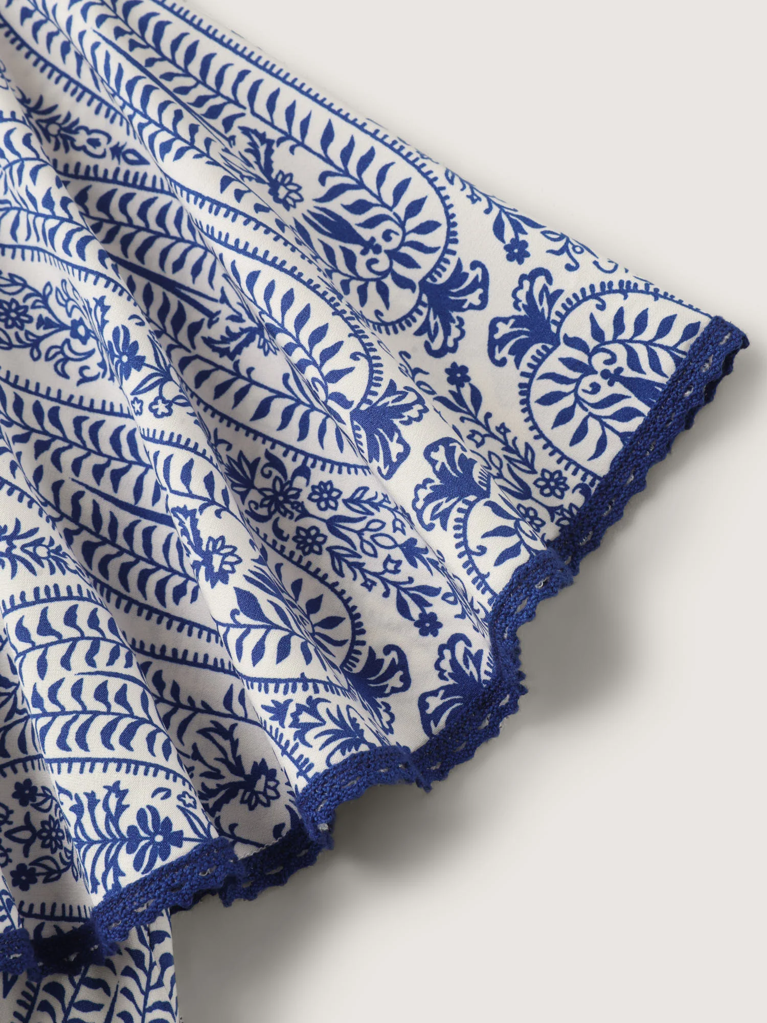 Rayon Paisley Print Cinched-Waist Midi Dress