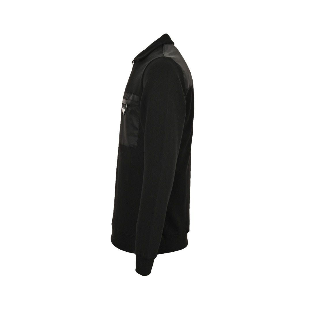 Prada 24Fw Pocket Badge Triangle Logo Half-Zip Lapel Sweatshirt
