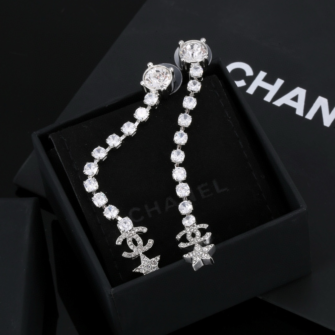 Chanel Star Long Earrings
