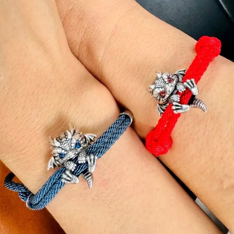 🔥Last day 69% OFF - 🐲🎁Cute Silver Dragon Bracelet