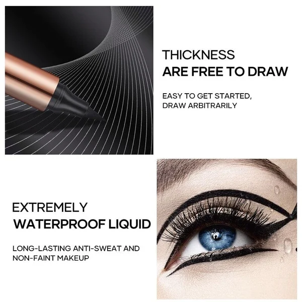 HOT SALE🔥2-In-1 Waterproof Alluring Cat Eye Stamp Eyeliner