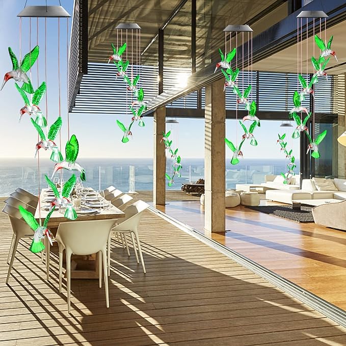 Hummingbird Solar Wind Chimes