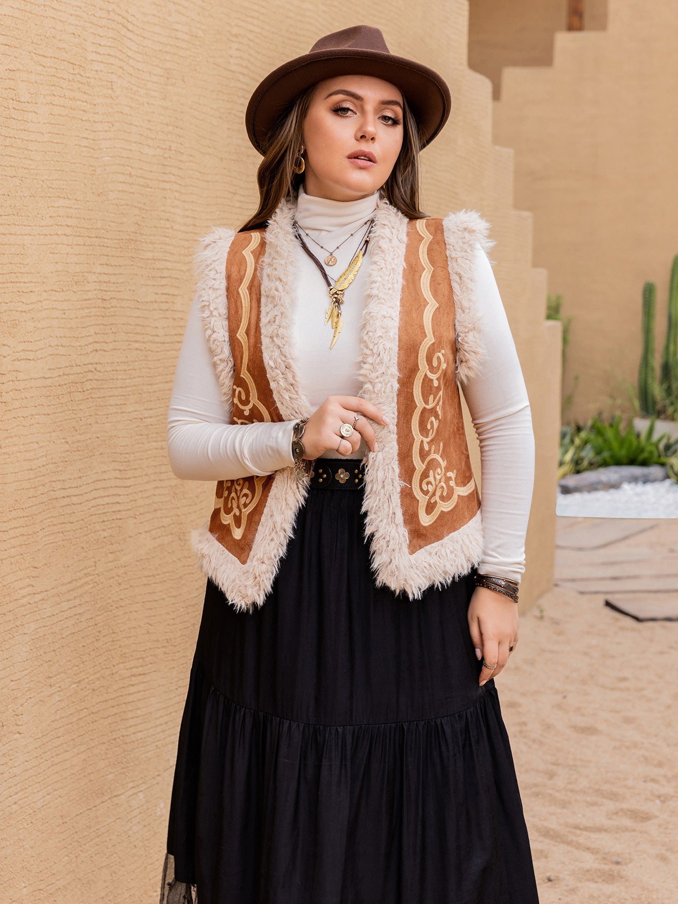 Plus Size Women Clothing Autumn Winter Velvet Fur Collar Jacket