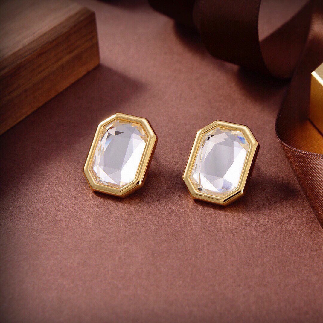 Balenciaga New Square Diamond Earrings
