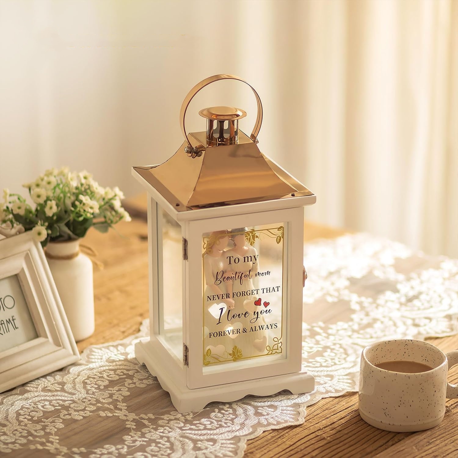 💖Mothers Gifts: Unique Decorative Lantern Sentimental Gift Ideas from Daughter Candle Holders Decor with Tealight