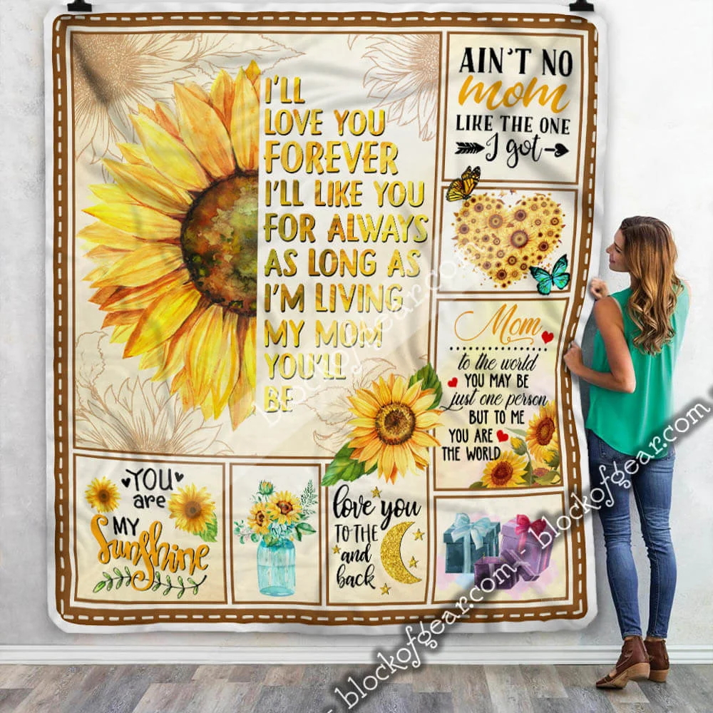 Mom. I Will Love You Forever. Sunflower Sofa Throw Blanket