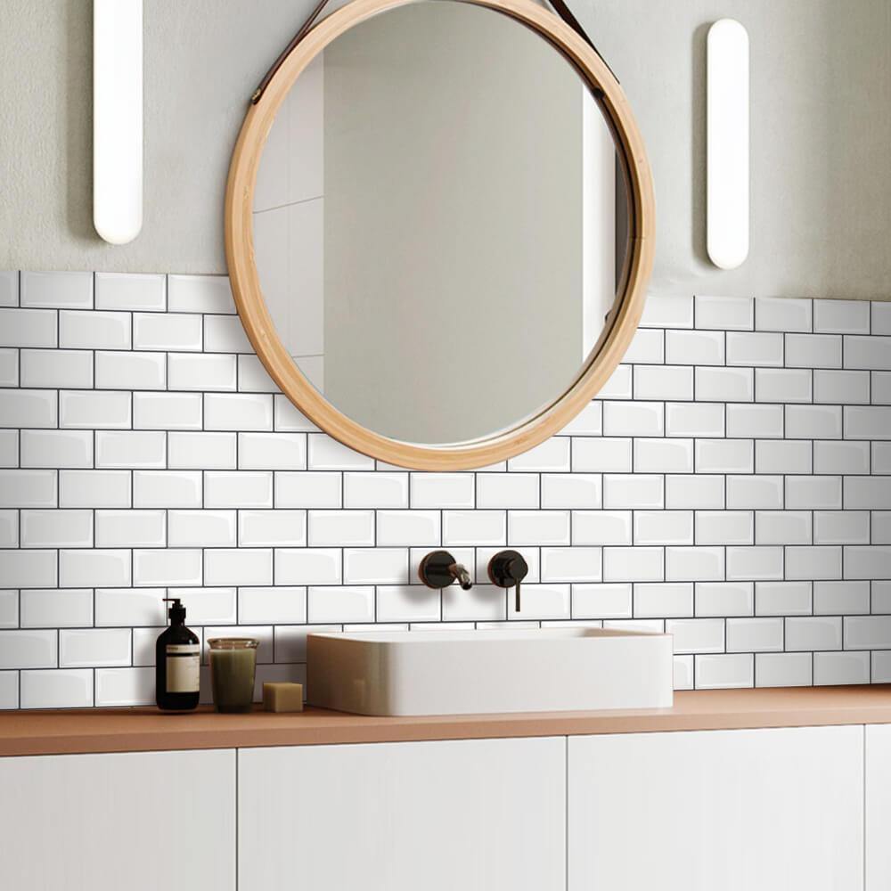 White Subway Peel and Stick Backsplash Tile - Thicker Design