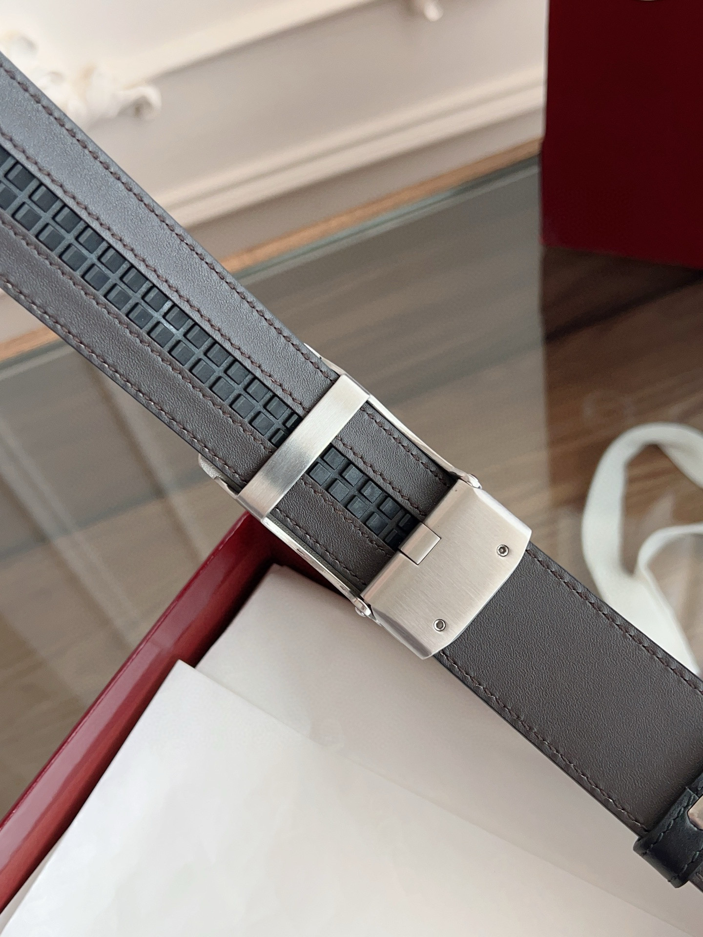 Gucci automatic smooth buckle double-sided cowhide belt width 3.5cm