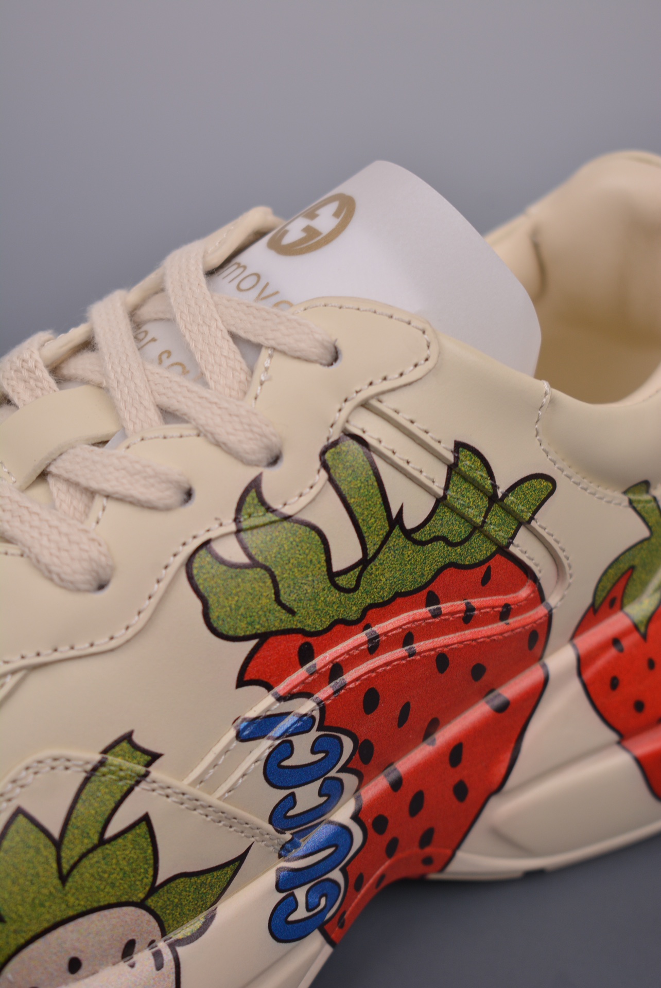 Gucci Ivory Three Strawberries Print