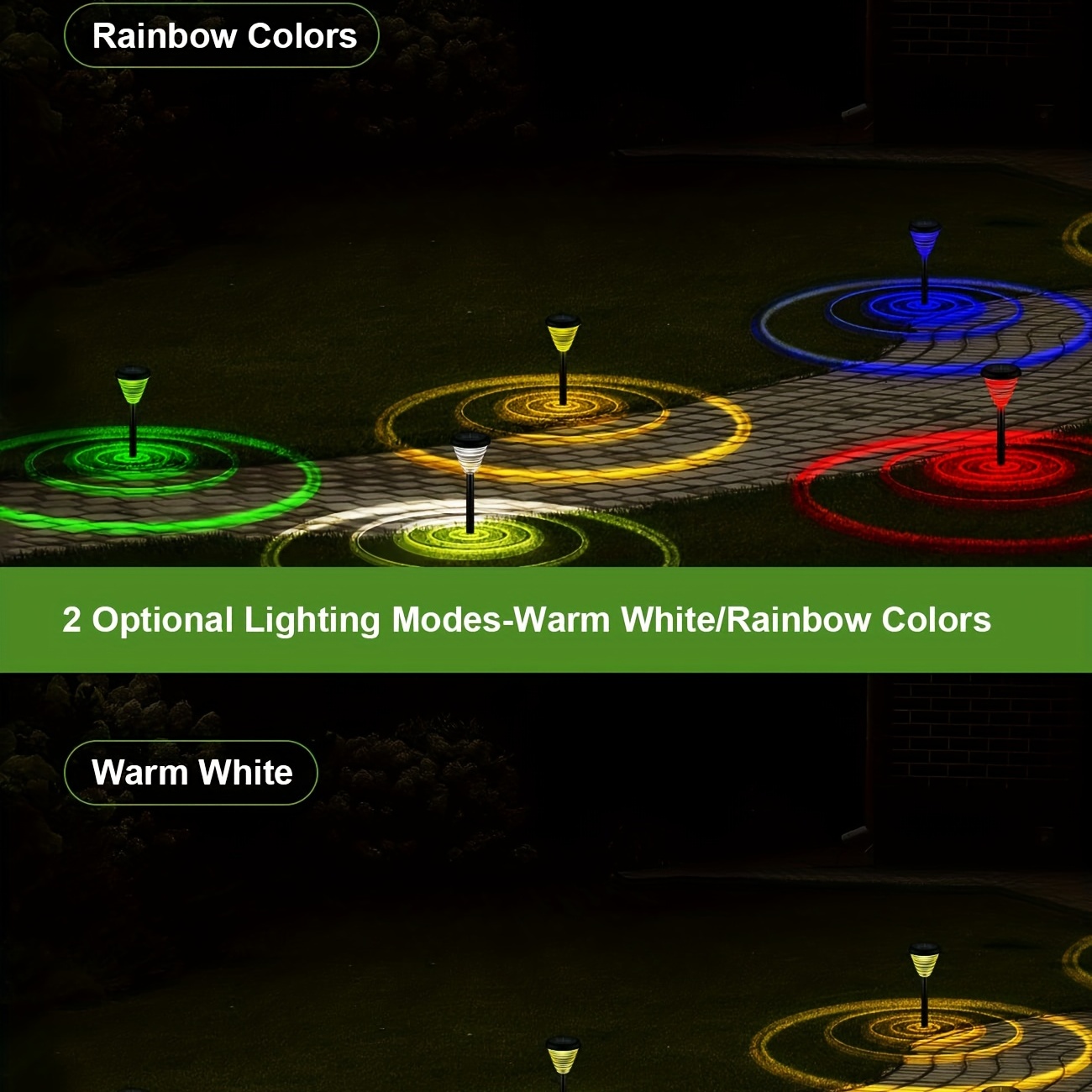 Brighten Up Your Garden with 4pcs Color Changing/Warm White LED Solar Lights!