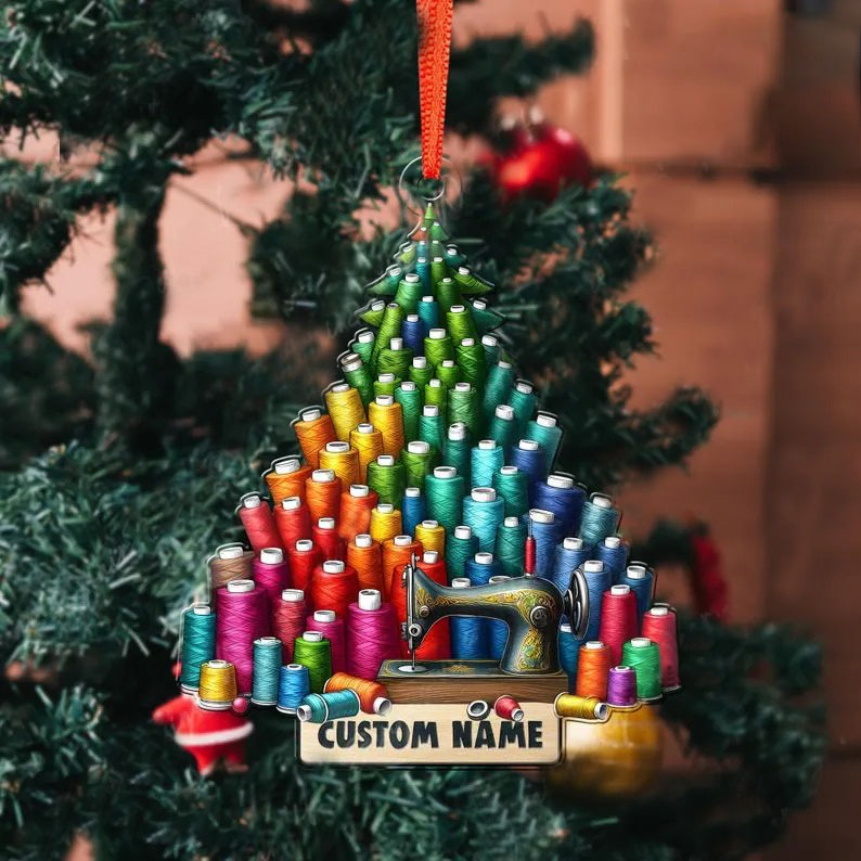 Personalized Sewing Christmas Tree Ornament