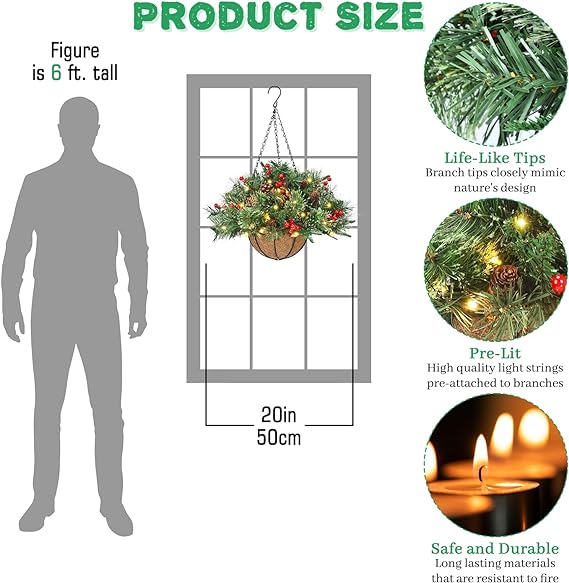 Artificial Christmas Hanging Basket(3 Types)