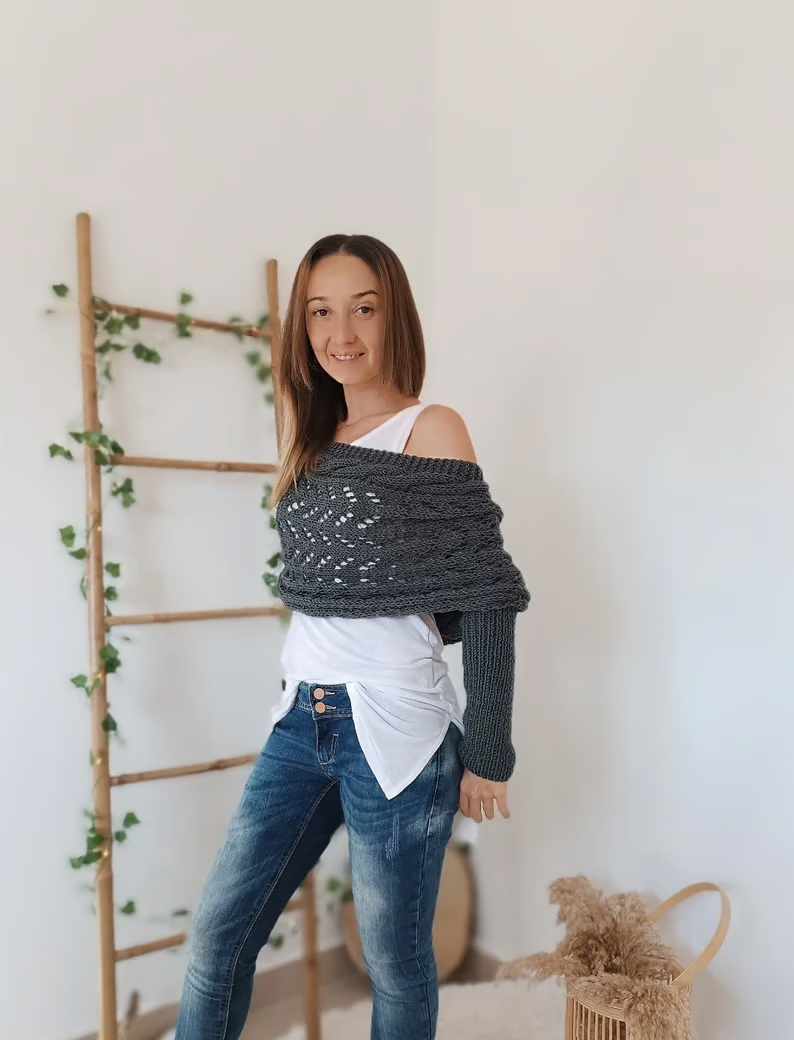 🔥Hot Save 49% OFF🔥Knitted Cable Wrap, Shrugs For Women, Knitted Wrap