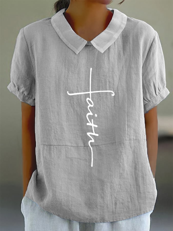 Women's Faith Cotton And Linen Casual Shirt